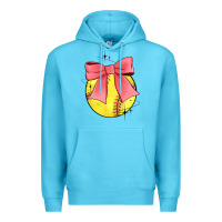 Ocean Blue coquette softball bow Premium Hoodie - JahusDesignShop