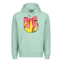 Seafoam coquette softball bow Premium Hoodie - JahusDesignShop
