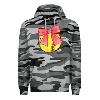 Slate Camo coquette softball bow Premium Hoodie - JahusDesignShop