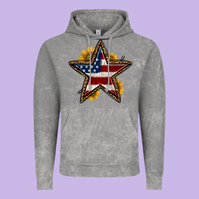 Western 4th Of July Star Vintage Hoodie Designed By Hra Design Shop