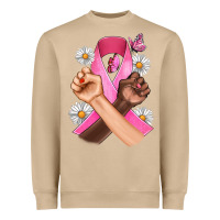 Mushroom Breast Cancer Fist Daisy Butterfly Heavyweight Sweatshirt - Artiststas