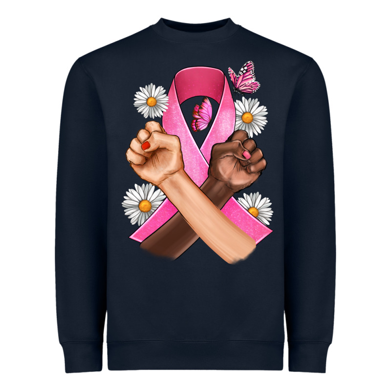 Breast Cancer Fist Daisy Butterfly Heavyweight Sweatshirt by Artiststas | Teevron
