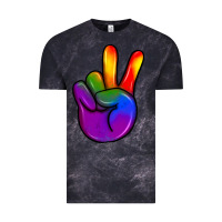 Cloud Black pride peace hand Vintage Tee - JahusDesignShop