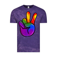 Cloud Purple pride peace hand Vintage Tee - JahusDesignShop
