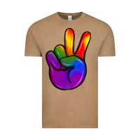 Vintage Coffee pride peace hand Vintage Tee - JahusDesignShop