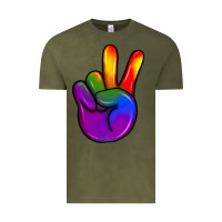 Vintage Olive pride peace hand Vintage Tee - JahusDesignShop