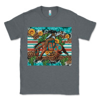 Charcoal Heather bucking bronco cowboy rodeo cactus and sunflowers Classic Tee - Artiststas
