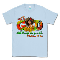 Dusty Blue with god all things are possible juneteenth Classic Tee - AdoDesignShop