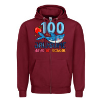 Burgundy 100 jawsome days of school Zipper Hoodie - MaliasSmallBusiness