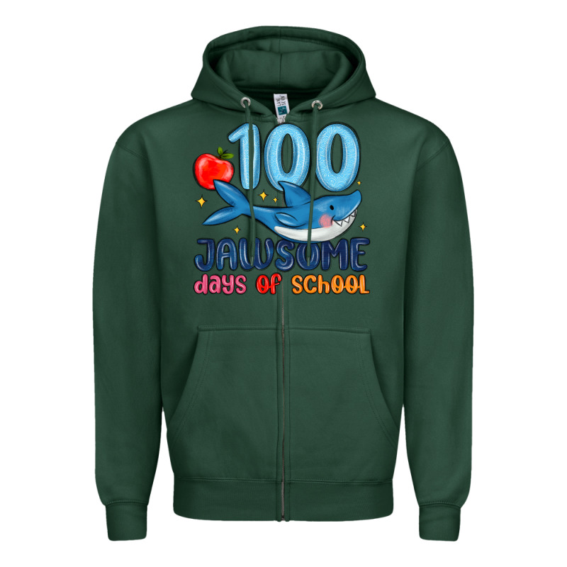 100 Jawsome Days Of School Zipper Hoodie by MaliasSmallBusiness | Teevron