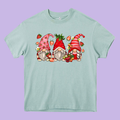 Strawberry Gnomes Heavy Core Tee Designed By Zillion Design Studio