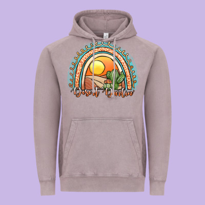 Desert Darlin' Rainbow Vintage Hoodie Designed By Jahusdesignshop