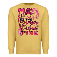 Antique Gold in october we wear pink Premium Sweatshirt - LillyAllenDesigns