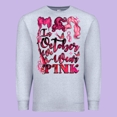 In October We Wear Pink Premium Sweatshirt Designed By Lillyallendesigns