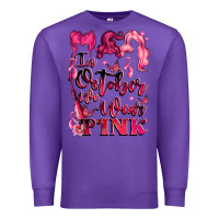 Purple in october we wear pink Premium Sweatshirt - LillyAllenDesigns