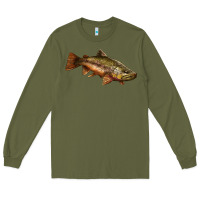 Army Green brown trout Long Sleeve Tee - LillyAllenDesigns
