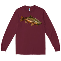 Burgundy brown trout Long Sleeve Tee - LillyAllenDesigns