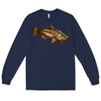 Navy brown trout Long Sleeve Tee - LillyAllenDesigns