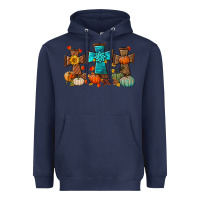 Navy fall tree cross Heavyweight Hoodie - BundleAndBundleShop