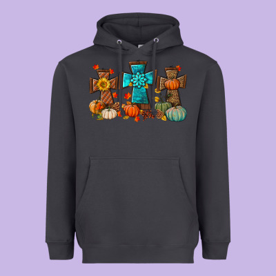 Fall Tree Cross Heavyweight Hoodie Designed By Bundleandbundleshop