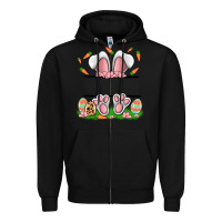 Black easter costom name rabbit Zipper Hoodie - MaliasSmallBusiness