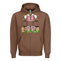 Chestnut easter costom name rabbit Zipper Hoodie - MaliasSmallBusiness