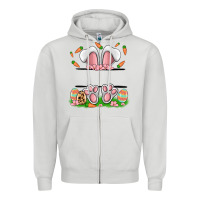 Dove Grey easter costom name rabbit Zipper Hoodie - MaliasSmallBusiness