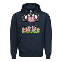 Navy easter costom name rabbit Zipper Hoodie - MaliasSmallBusiness