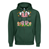 Sports Green easter costom name rabbit Zipper Hoodie - MaliasSmallBusiness
