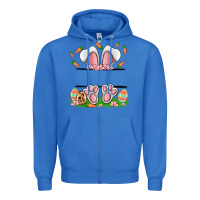Easter Costom Name Rabbit Zipper Hoodie | Teevron