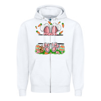 White easter costom name rabbit Zipper Hoodie - MaliasSmallBusiness