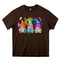 Chocolate Brown nail tech gnomes Heavy Core Tee - Zillion Design Studio