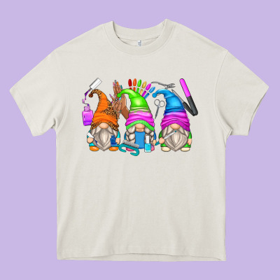 Nail Tech Gnomes Heavy Core Tee Designed By Zillion Design Studio