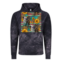 Cloud Black two cute heifers seamless pattern Vintage Hoodie - HRA Design Shop