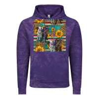 Cloud Purple two cute heifers seamless pattern Vintage Hoodie - HRA Design Shop
