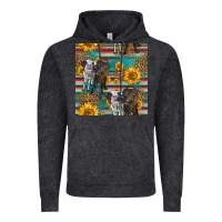 Vintage Black two cute heifers seamless pattern Vintage Hoodie - HRA Design Shop