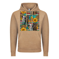 Vintage Coffee two cute heifers seamless pattern Vintage Hoodie - HRA Design Shop