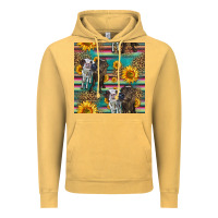 Vintage Mustard two cute heifers seamless pattern Vintage Hoodie - HRA Design Shop