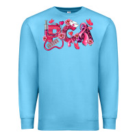 Ocean Blue pca breast cancer patient care assistant Premium Sweatshirt - LillyAllenDesigns