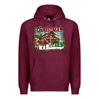 Burgundy Christmas on the farm Premium Hoodie - RanaPortraitStore