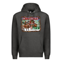 Charcoal Heather Christmas on the farm Premium Hoodie - RanaPortraitStore