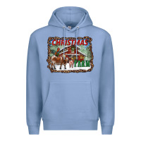 Colony Blue Christmas on the farm Premium Hoodie - RanaPortraitStore