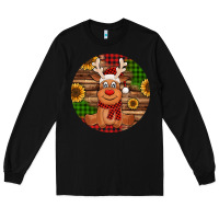 Black Cute reindeer Christmas Long Sleeve Tee - Jasminsmagicworld