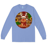 Colony Blue Cute reindeer Christmas Long Sleeve Tee - Jasminsmagicworld