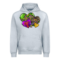 Heather Grey mardi gras hearts cg (1) Urban Hoodie - CowGirlArtShop