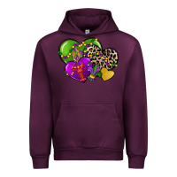 Mauve Wine mardi gras hearts cg (1) Urban Hoodie - CowGirlArtShop