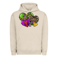Pigment French Oak mardi gras hearts cg (1) Urban Hoodie - CowGirlArtShop