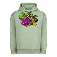 Pigment Oil Green mardi gras hearts cg (1) Urban Hoodie - CowGirlArtShop