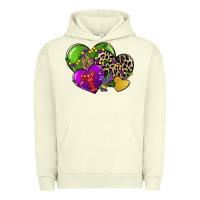 Pigment Pistachio mardi gras hearts cg (1) Urban Hoodie - CowGirlArtShop