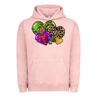 Pigment Salmon mardi gras hearts cg (1) Urban Hoodie - CowGirlArtShop